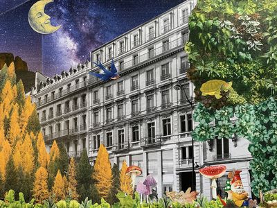 Image d'une ville intervenue où la nature prends sa place