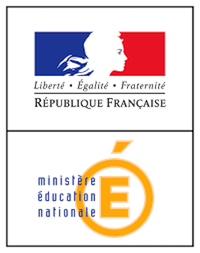 The National Education logo, the French flag with Marianne