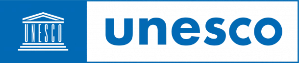 Logo de l'unesco avec le bâtiment de l'unesco