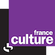 Logo de france culture, texte blanc dans un carré violet sur un carré noir