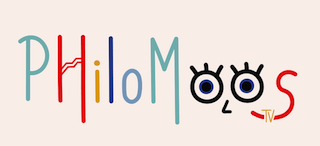 logo typographique coloré avec des yeux pour les O